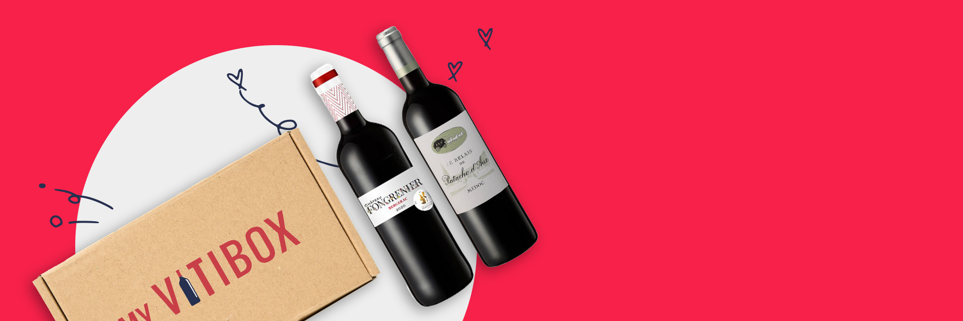 Box rouge passion : 2 bouteilles de vin et livret de dégustation